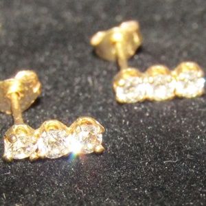 14kt CZ post earrings